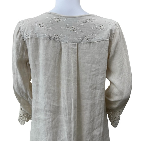 Carla Conti Made in Italy Linen Beige Crochet Lace Dress, XS - Picture 10 of 12